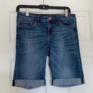 White House Black Market denim Bermuda shorts. Size 2.